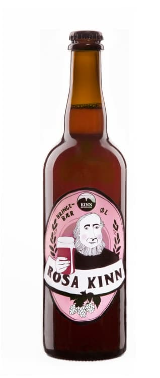 Kinn Rosa Bringebærøl 0,33l flaske