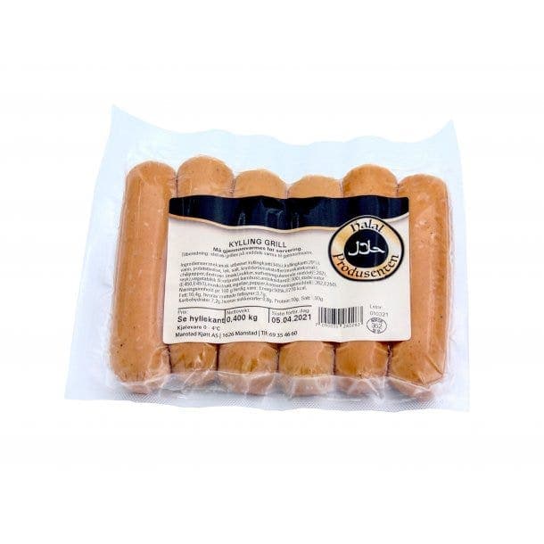 Grillpølse kylling halal 400 g