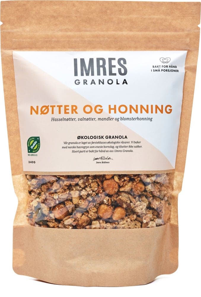 Økologisk Honning og Nøttegranola 340 g