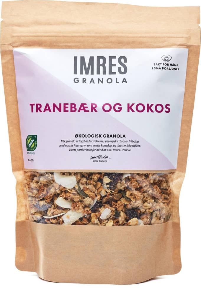 Økologisk Tranebær og Kokosgranola 340g Imres Granola