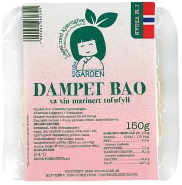 Vegansk dampet bao bolle fylt med tofu Norskprodusert, 150 g