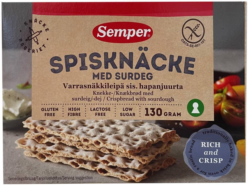 Knekkebrød Med Surdeig Glutenfri, 130 g