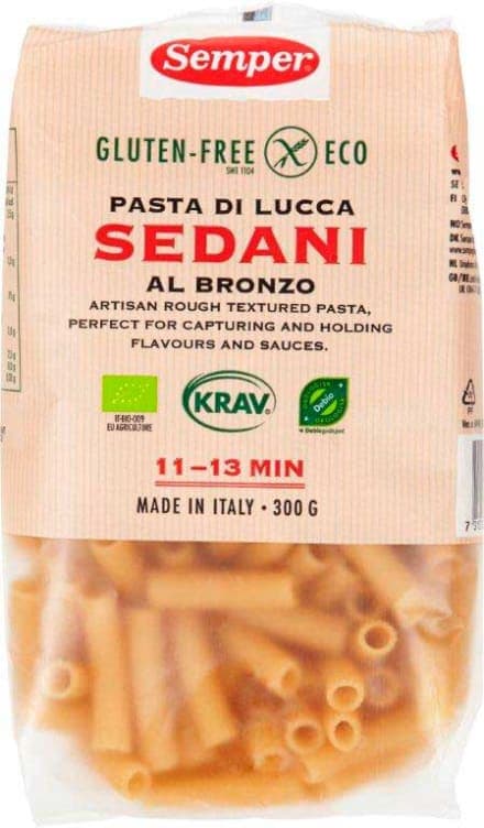 Pasta Sedani glutenfri Økol 300g Semper