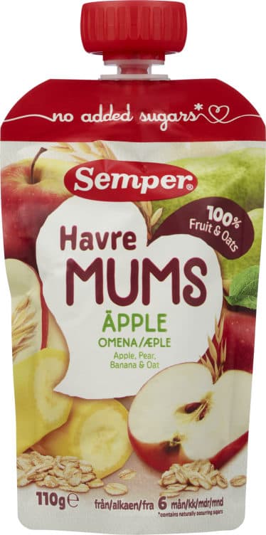 Fruktmums Eple&Havre 6mnd 110g Semper