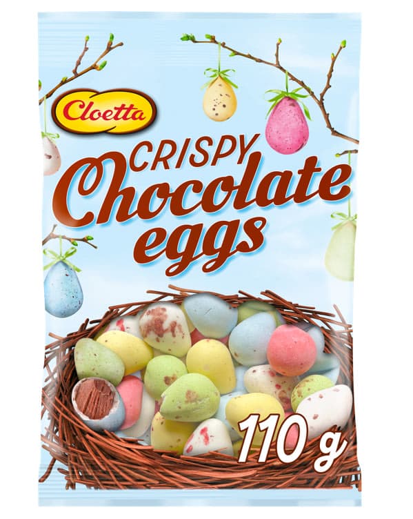 Chocolate Eggs Crispy 110g Cloetta
