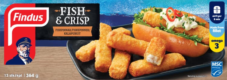 Fish&Crisp Fiskepinner 364g Findus