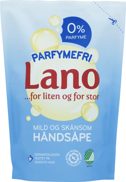 Lano Håndsåpe Parfymefri Refill 300ml