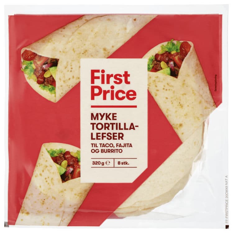 Tortilla 8pk 320g First Price 8 stk
