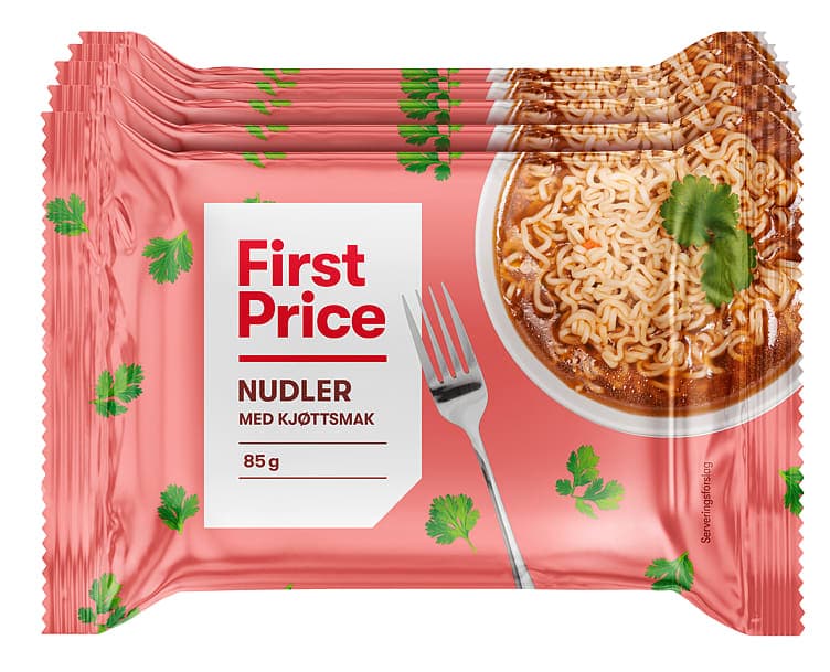 Nudler Kjøttsmak 5x85g First Price 425 g