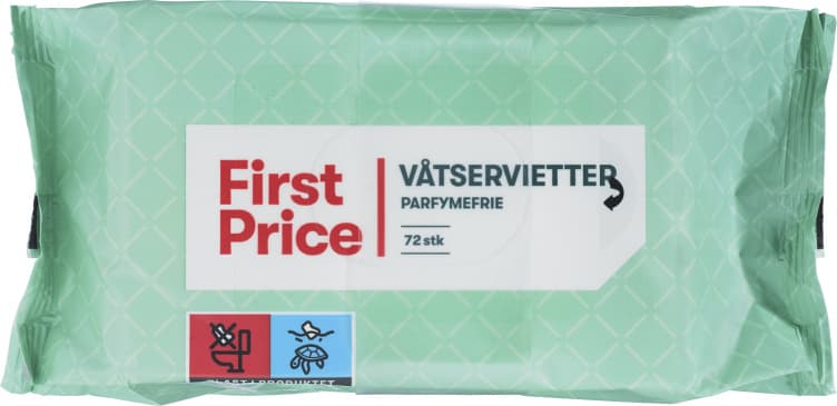 Våtservietter 2x72stk First Price 144 stk