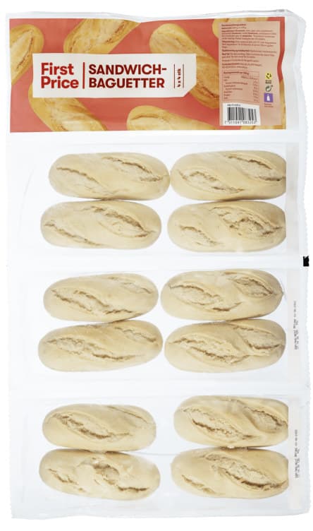 Sandwichbaguetter Fine 16x75g First Price 1,2 kg