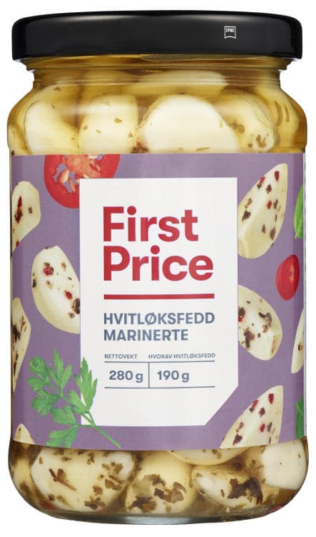 Hvitløksfedd Marinerte 280g First Price