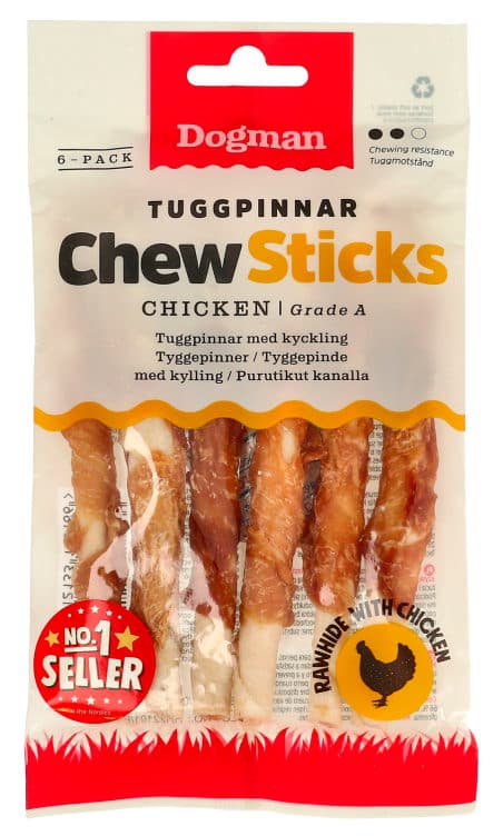 Tyggepinner Kylling 6stk Dogman 75 g