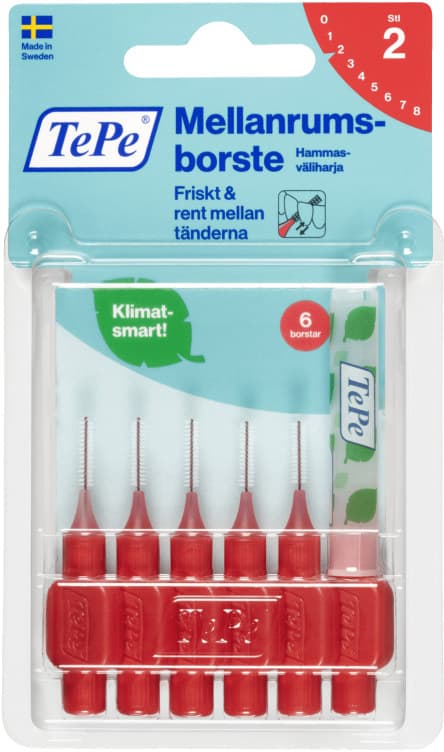 Mellomromsbørste Rød 0,5mm 6stk Tepe