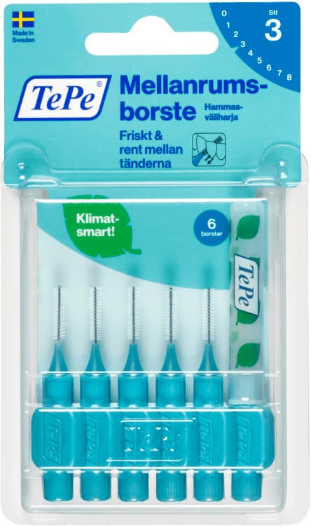 Mellomromsbørste Blå 0,6mm 6stk Tepe