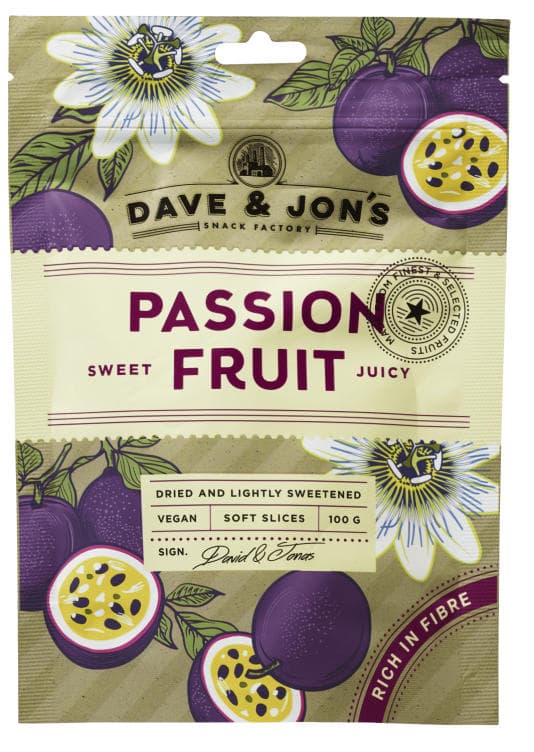 Dave&Jon's Pasjonsfrukt Tørket 100g