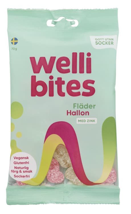 Wellbites Hylle&Bringebær70g