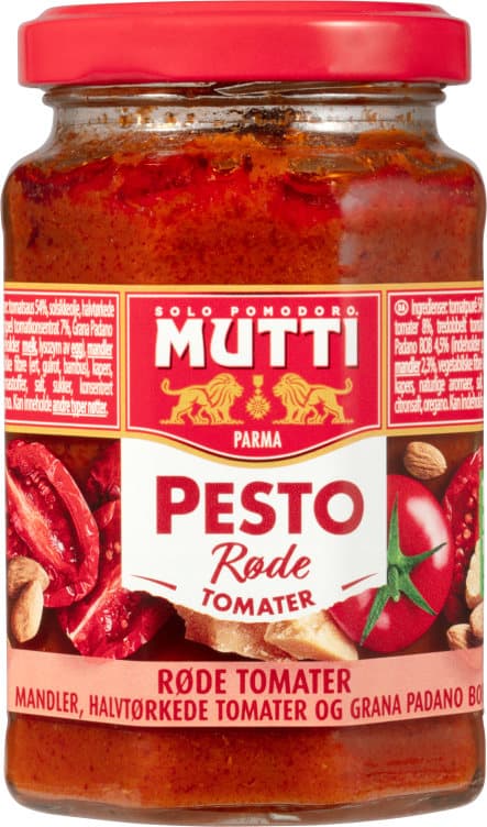 Pestosaus m/Røde Tomater 180g Mutti