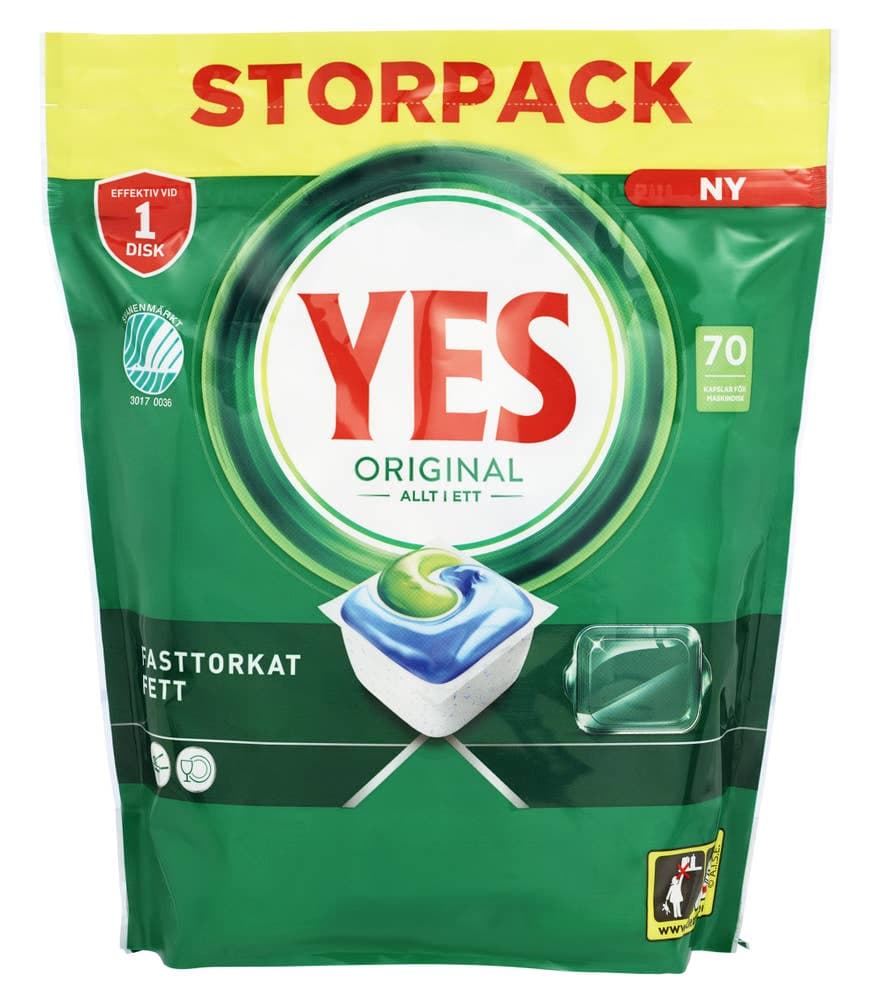 Maskinoppvask Original Alt-i-Ett Kapsler 70vask Yes 70 stk
