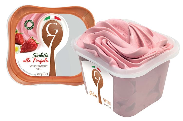 G7 Iskrem Vegansk Jordbær Sorbet 1l
