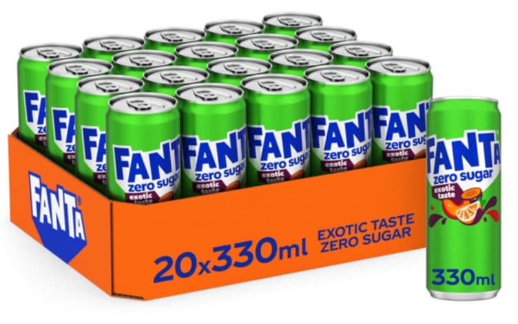 Fanta Exotic Zero 20x0,33l boks 6600 ml