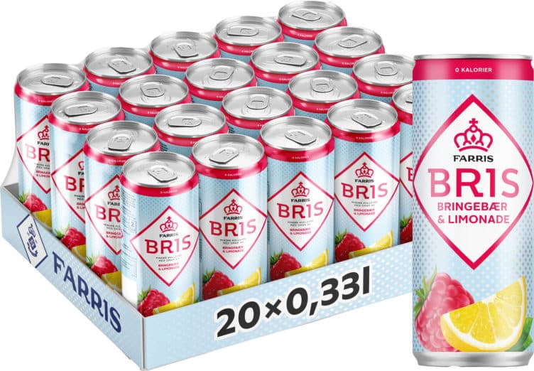 Farris Bris Bringebær & Limonade 20x0,33l boks 6600 ml