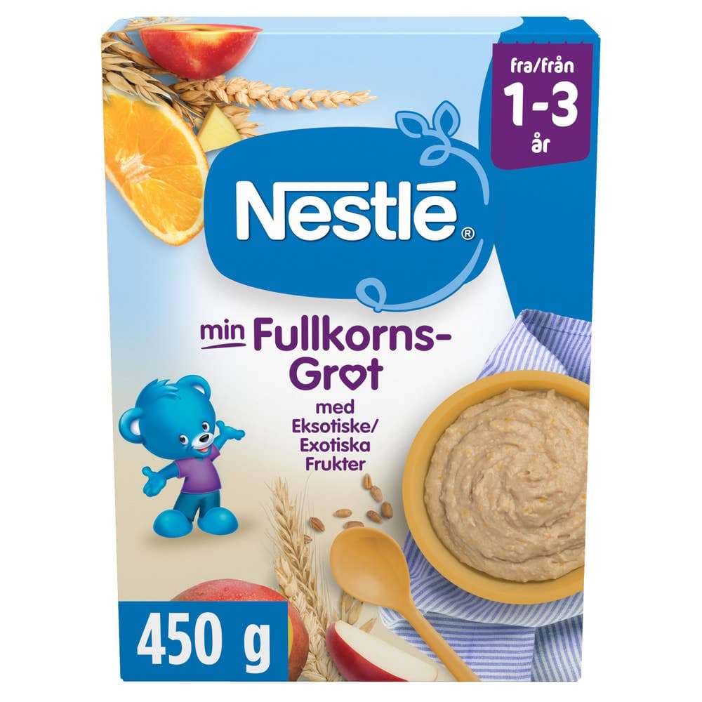 Min Fullkornsgrøt eksotiske frukter fra 1-3 år, 450 g