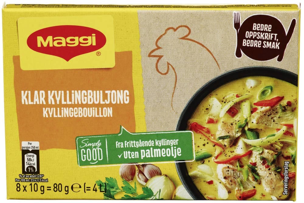 Klar Kyllingbuljong Terninger, 80 g 4 g