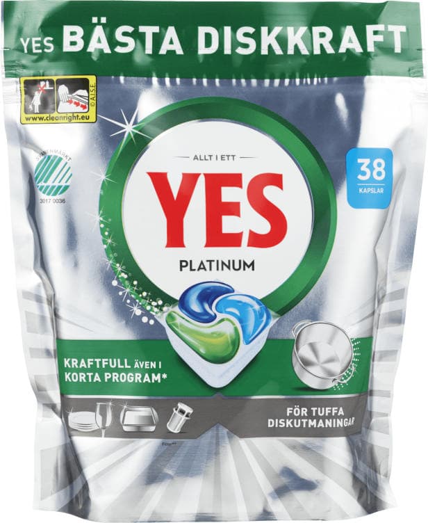 Yes Platinum Alt i Ett 38stk Maskinoppvask