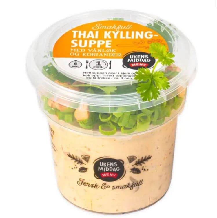 Thai Kyllingsuppe 4dl+Fersk Topping Meny