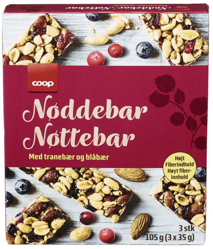 Coop Nøttebar med Bær 3x35g 105 g