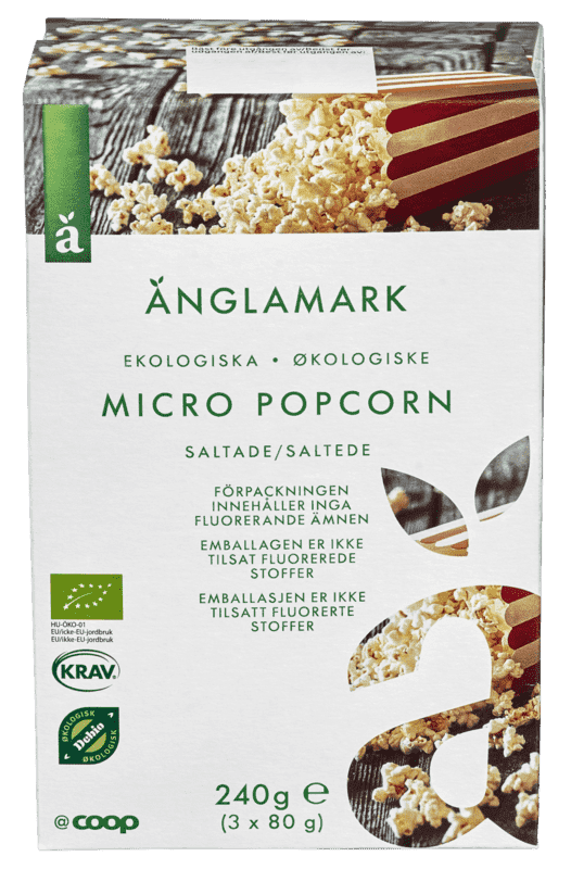 Mikropopcorn Salt 3pk Änglamark 240 g
