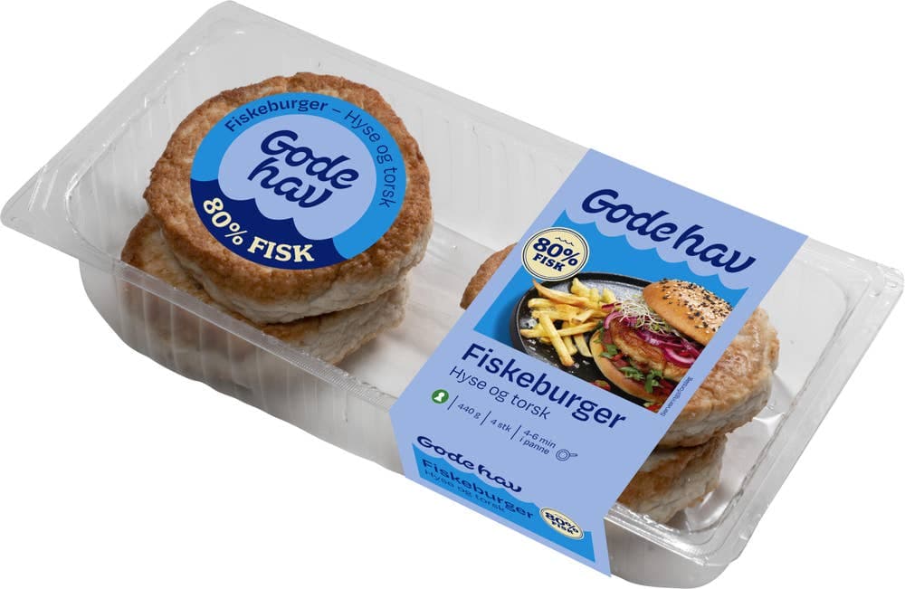Fiskeburger hyse & torsk 440g Godehav