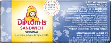 Sandwich Original Vanilje 120ml Diplom-Is
