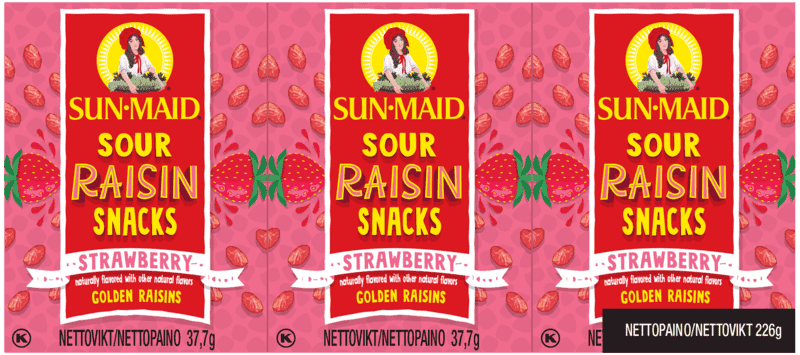 Sun-Maid Rosiner Sour Strawberry 6pk