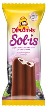 Is Sol-is Solbær med Sjokoladetrekk 90ml Diplom-Is