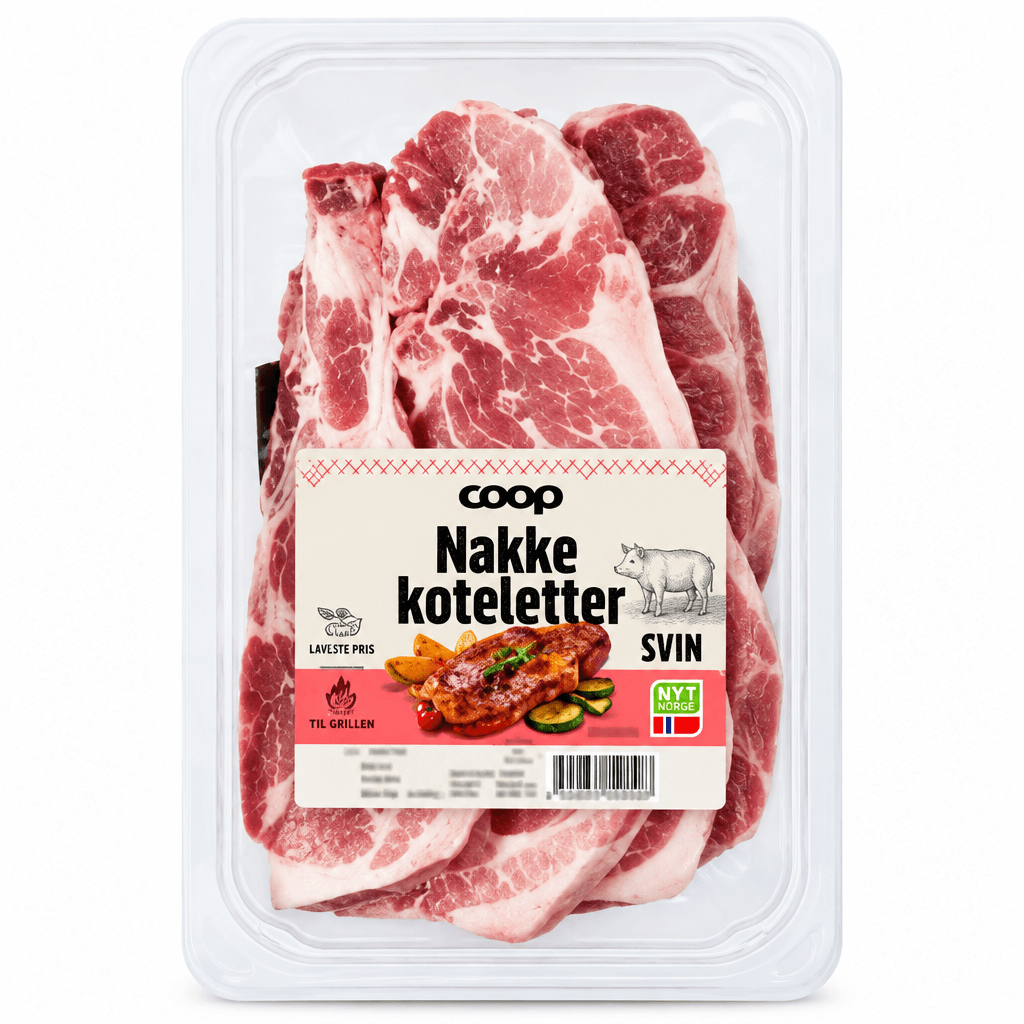 Nakkekoteletter pr kg Coop