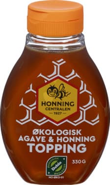 Økologisk Topping Agave og Honning 330g Honningcentralen