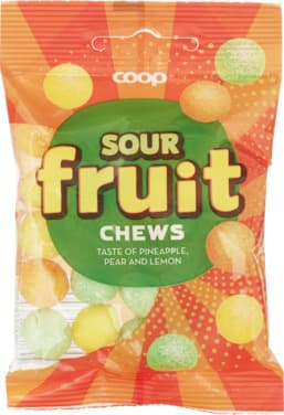 Chews Sour Fruit 80g Coop