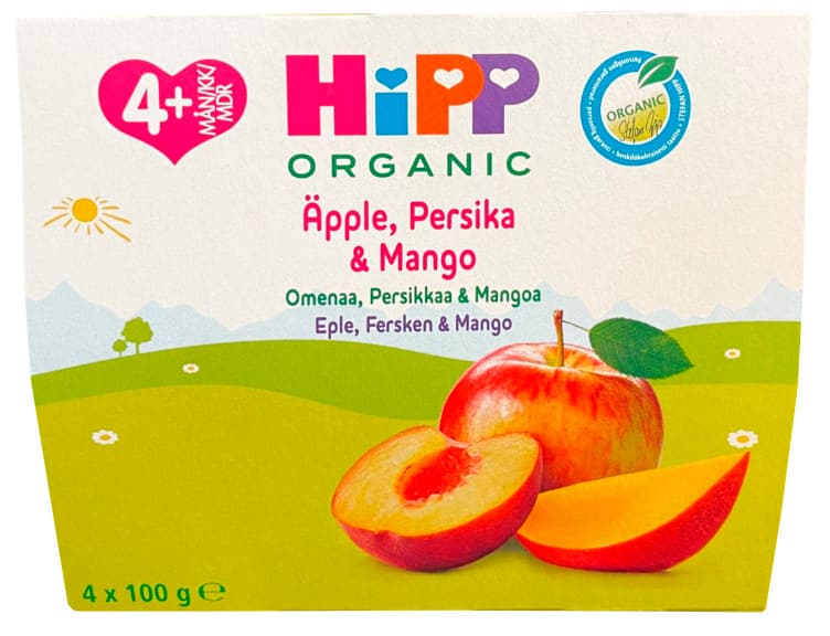 Fruit Break Eple Fersken/Mango 4mnd 4x100g 4 stk