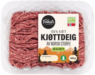Kjøttdeig Storfe 10% 400g Folkets