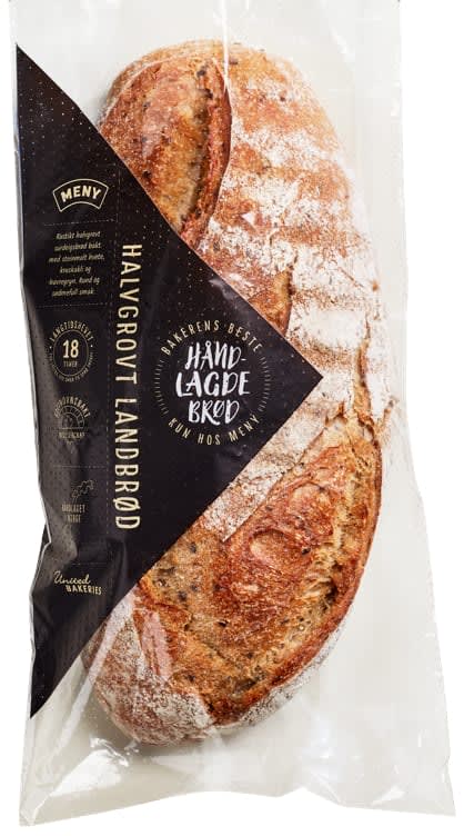 Halvgrovt Landbrød 790g Håndlagd 790 stk