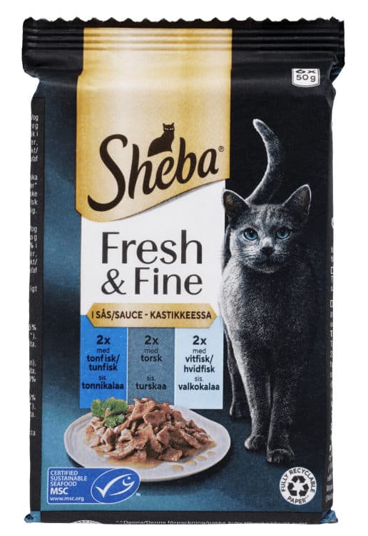Sheba Fresh&Fine Tunfisk&Laks&Hvit Fisk 300g