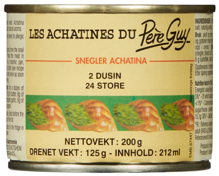 Snegler 2 Dusin 212g Achatina 200 g