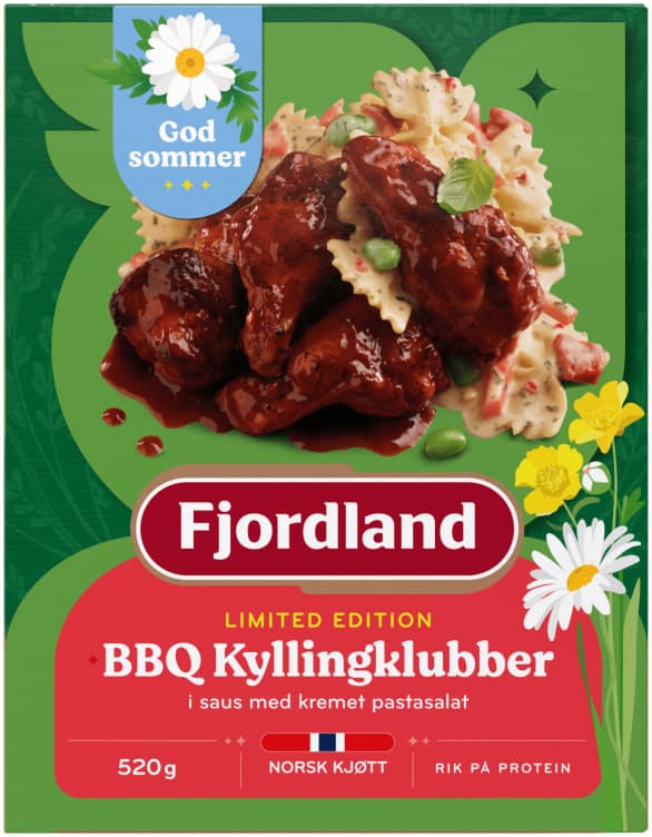 Fjordland BBQ Kyllingklubber med Kremet Pastasalat 520g