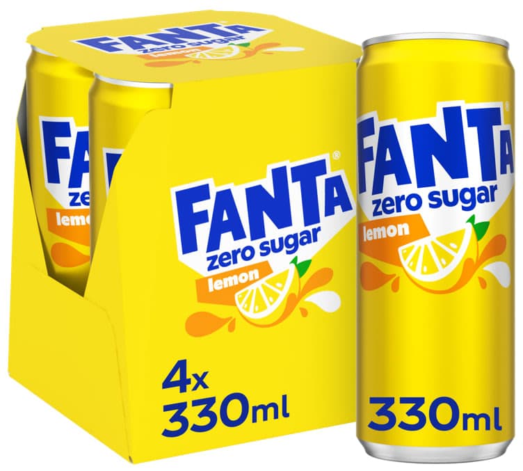 Fanta Lemon Zero 4x0,33l boks 1320 ml