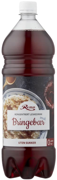 Roma Leskedrikk Bringebær uten Sukker 1,5l flaske