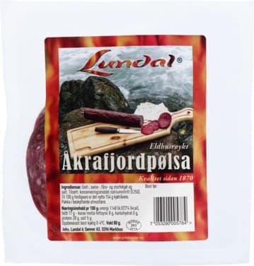 Åkrafjordpølsa Eldhusrøykt 80g Lundal