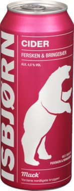 Mack Isbjørn Cider Fersken/Bringebær 500ml boks