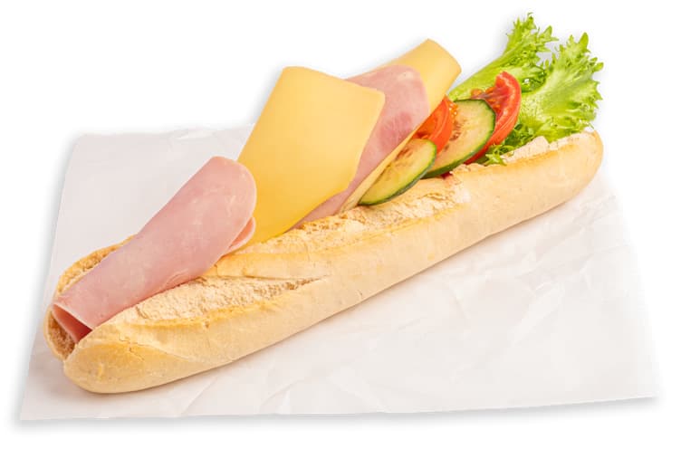 Fin baguette m/ost & skinke